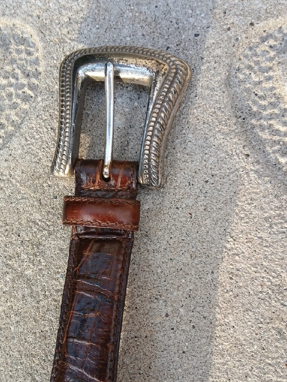 Fossil Leather Belt Womens Sz M Silver Buckle Brown Leather Sz M  28